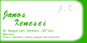 janos kenesei business card